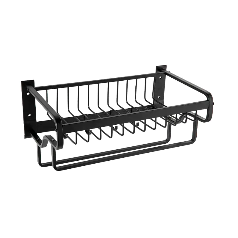 10301A Double Hanging Rod Bathroom Storage Rack Storage Basket
