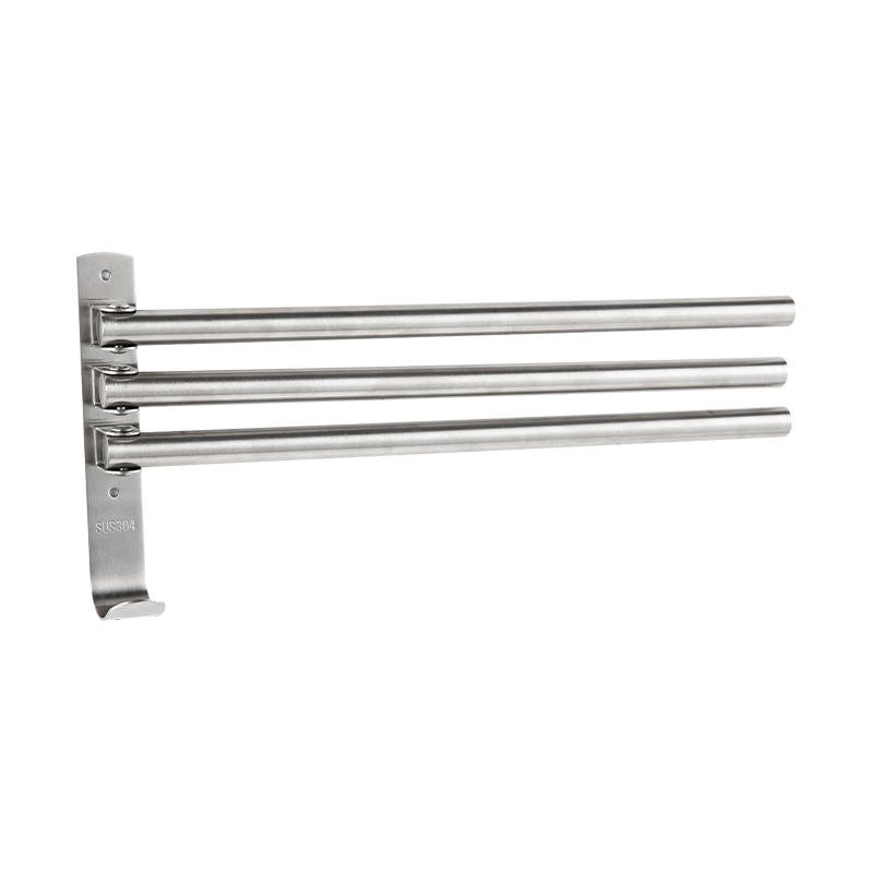 10404 Stainless Steel Wall Mounted with Screw & Drill-free Glue Dual-purpose Towel Rack