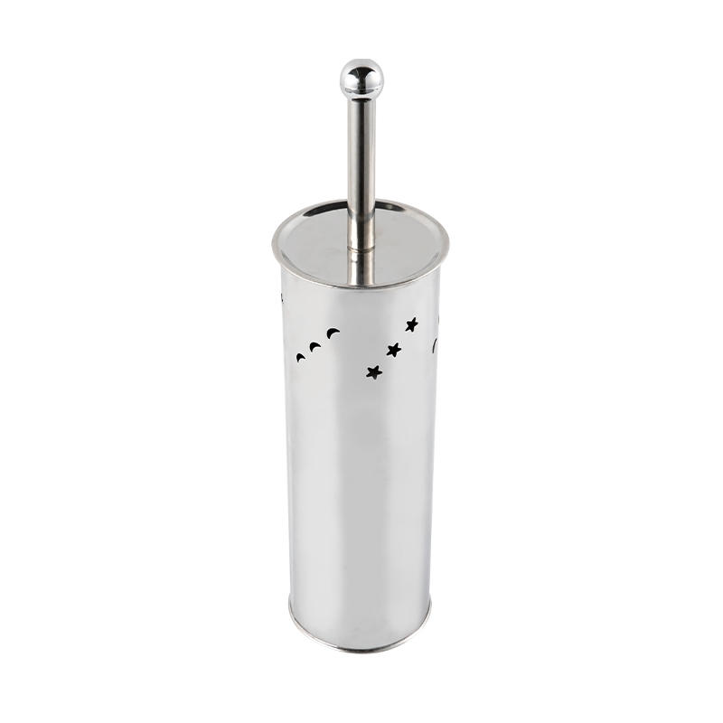 10706 Stainless Steel Cylinder Toilet Brush Holder with Ventilation Holes